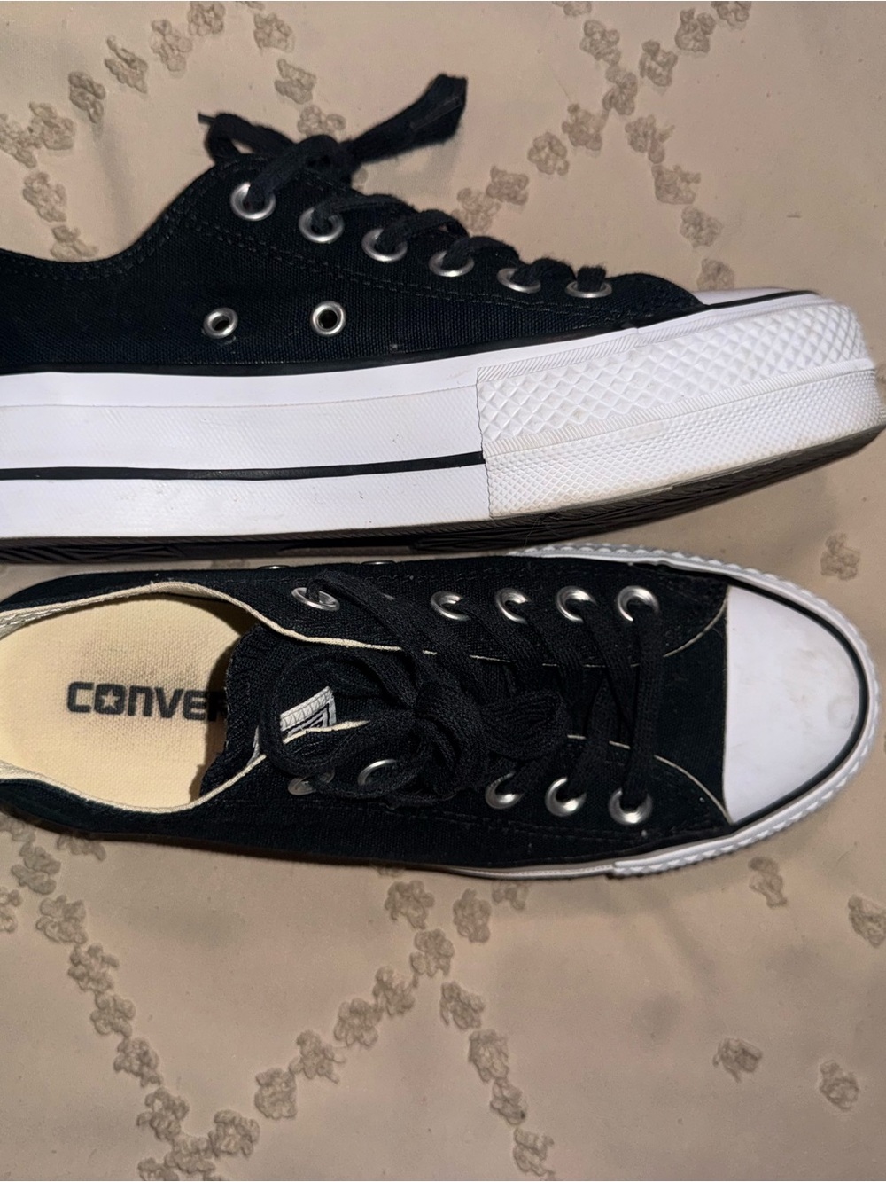 Converse Black and White Low-Top Canvas Sneakers